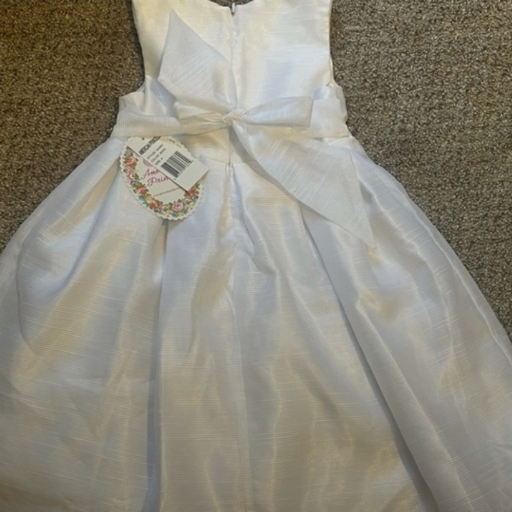 American Princess White Formal Dress with Silver Accents